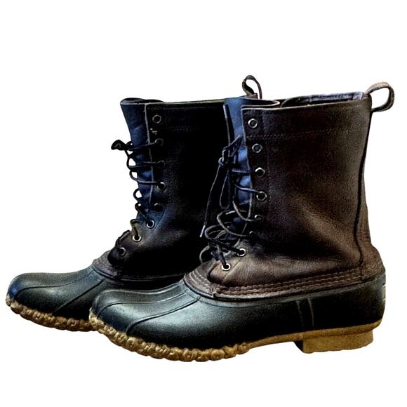 L L Bean Freeport 'Maine Hunting Shoe' Rubber Leather Duck Boots Men's 9 N - Picture 2 of 12
